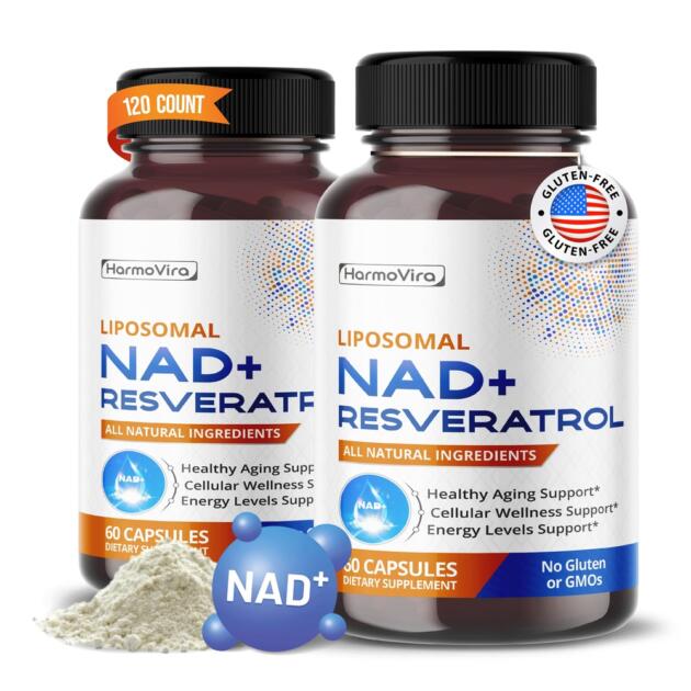 NAD+ RESVERATROL Quercetin Fisetin Black Pepper - Healthy Aging Support, Energy Levels Support - 120-day Supply - Made in The USA