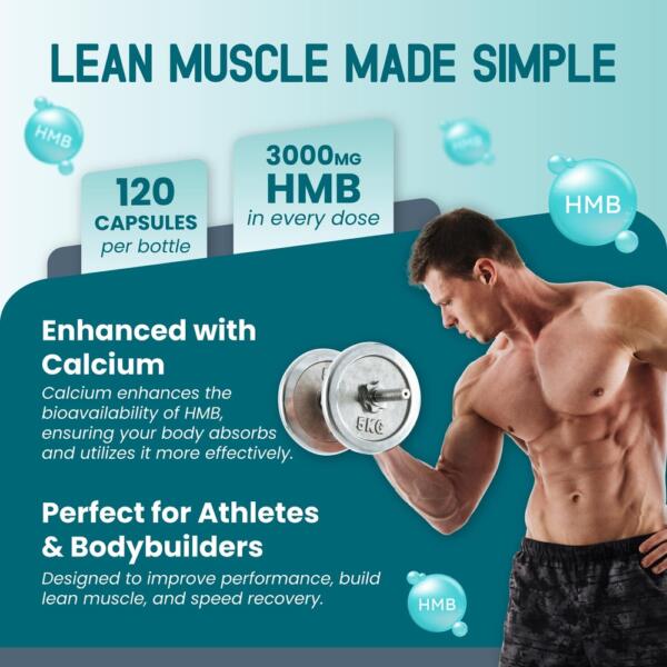 Liposomal HMB with Vitamin D3, K2 & Zinc – Advanced Formula – Supports Muscle Mass, Bone Wellness & Recovery* – 60 Capsules (Pack of 2) – No Gluten or GMOs – Made in The USA - Image 5