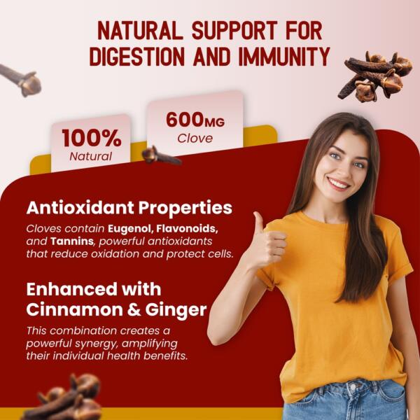 Liposomal Cloves with Cinnamon & Ginger – Advanced Formula – Supports Digestive Health, Immune System & Respiratory Wellness* – 60 Capsules (Pack of 2) – Made in The USA - Image 6